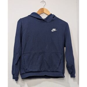 Nike Kids Navy Blue Pullover Hoodie With Pocket Size L